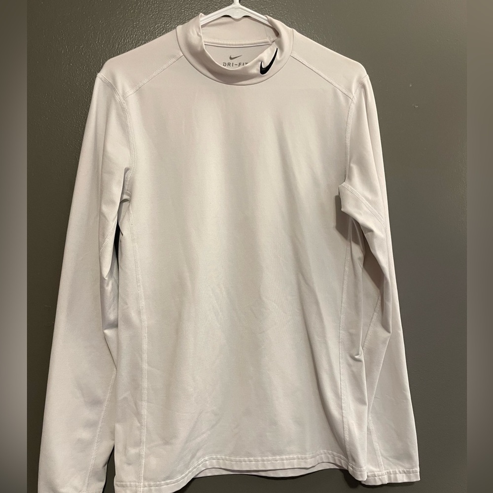 Gently Used Nike Small Pro Dri-Fit White Fitted Long Sleeve